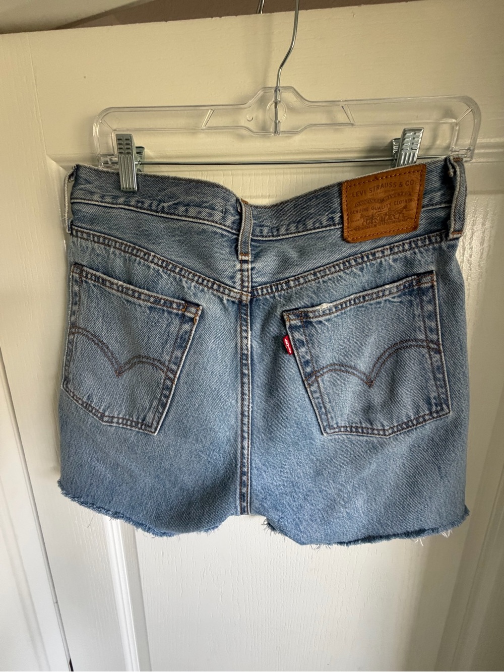 Levi's Light Blue Denim Cutoff Jean Shorts with Back Pocket Stitching